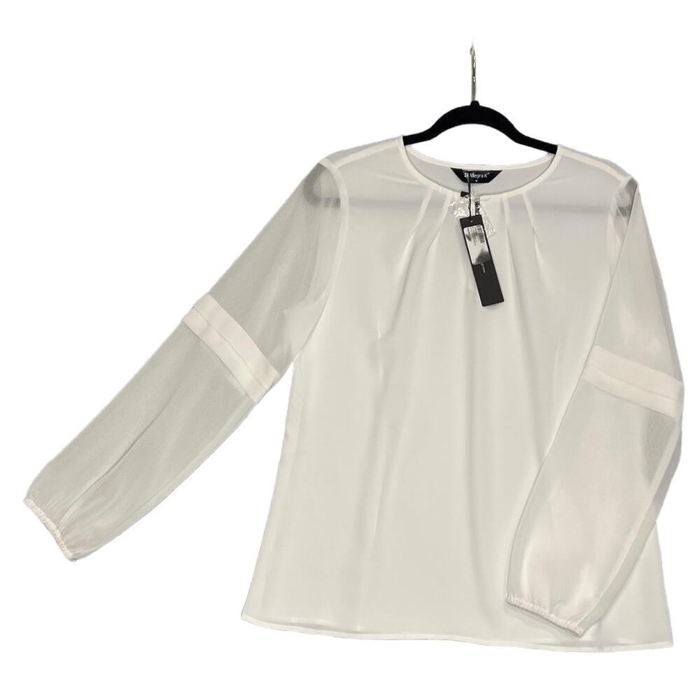 NWT Allegra K Women’s Long Sleeve Keyhole Neck Blouse